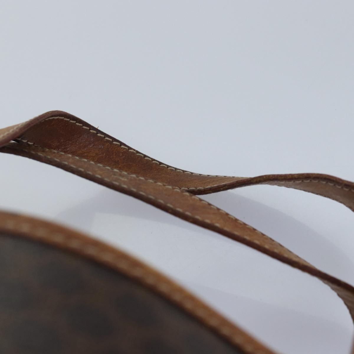 CELINE Macadam Canvas Hand Bag PVC Leather Brown Auth ar12156