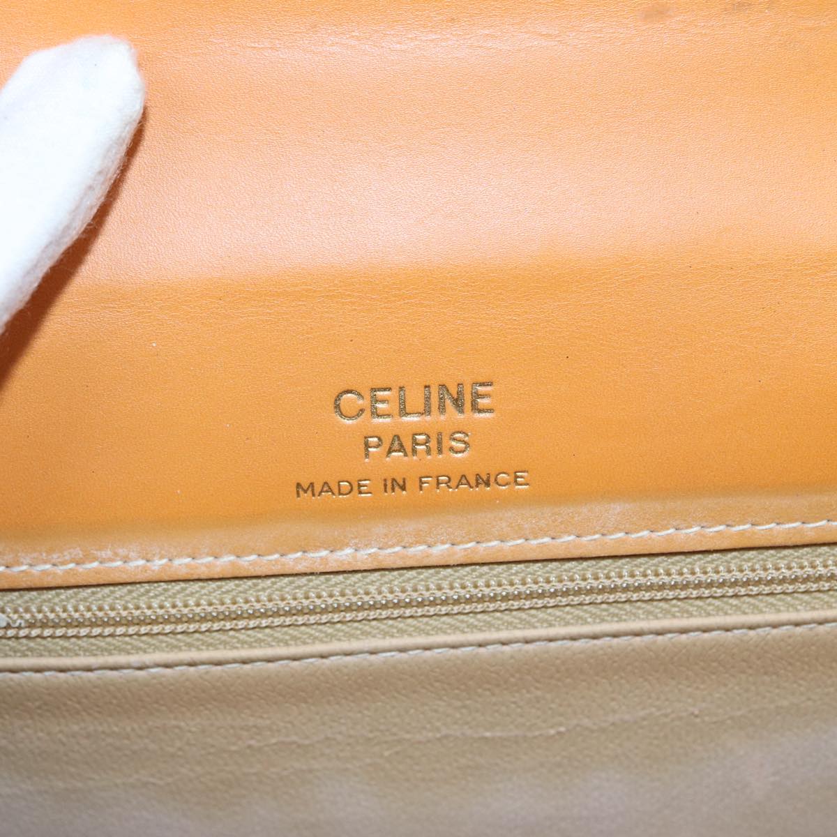 CELINE Macadam Canvas Hand Bag PVC Leather Brown Auth ar12159