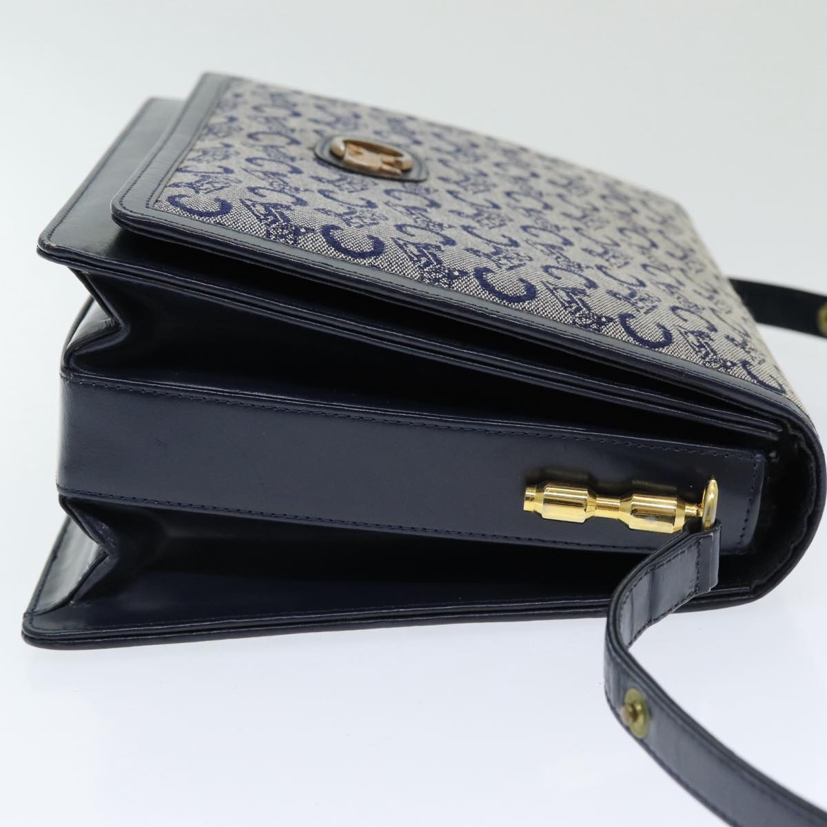 CELINE C Sulky Shoulder Bag Canvas Navy Auth ar12162