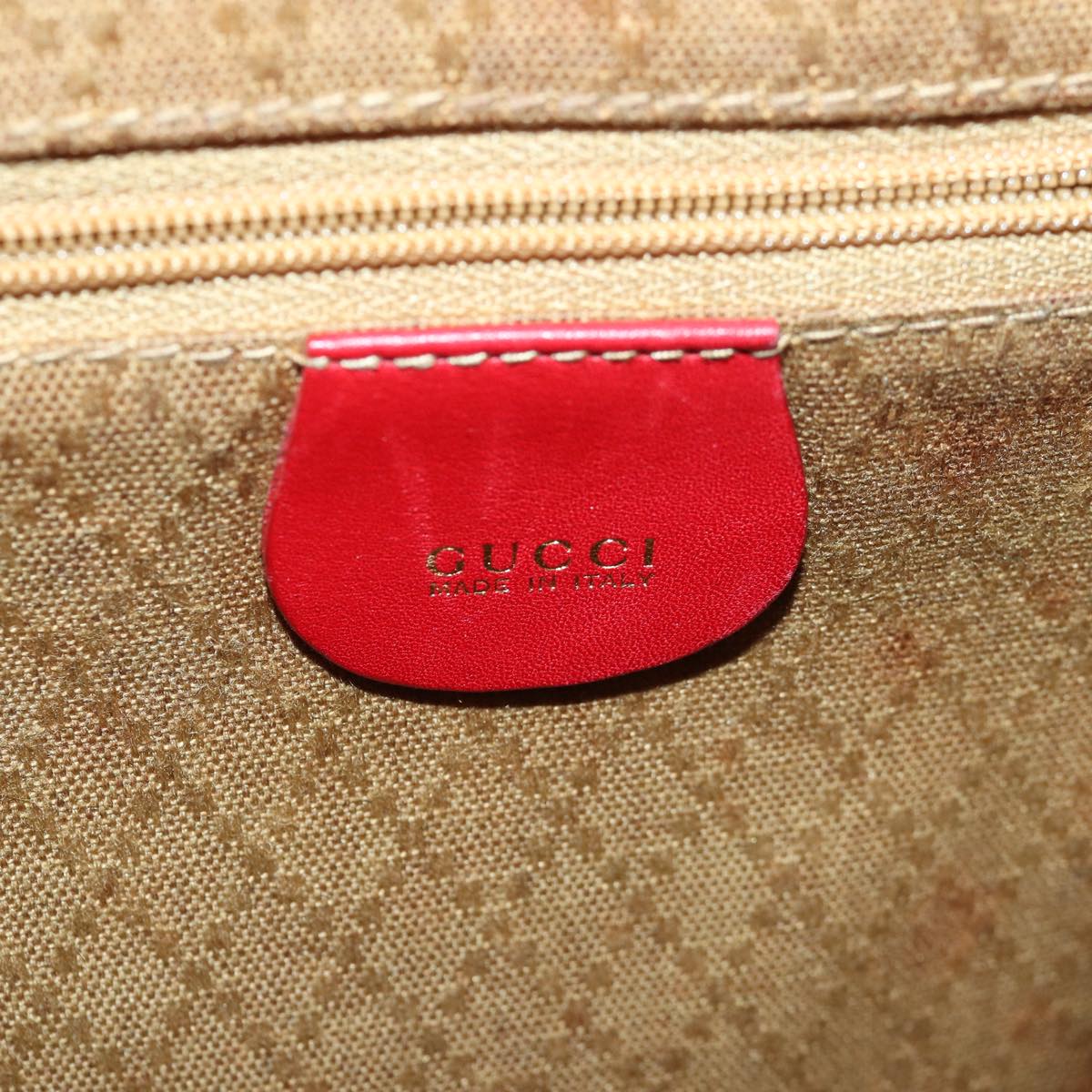 GUCCI Bamboo Backpack Leather Red 003 1705 0030 Auth ar12168