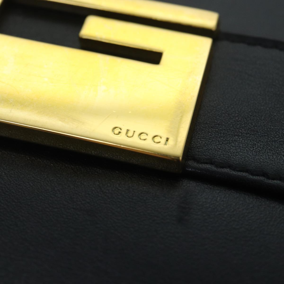 GUCCI Shoulder Bag Leather Black 001 1274 1912 Auth ar12169