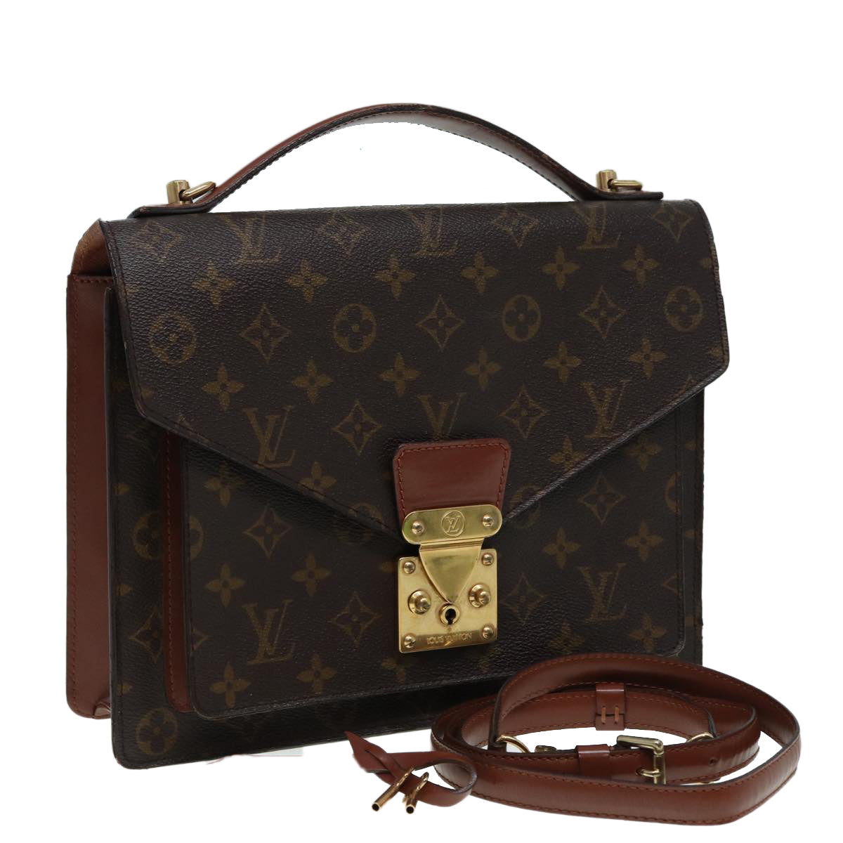 LOUIS VUITTON Monogram Monceau 28 Hand Bag 2way M51185 LV Auth ar12173