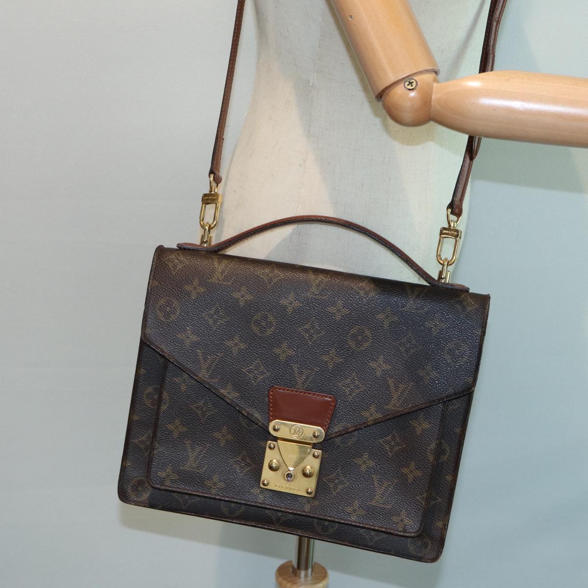 LOUIS VUITTON Monogram Monceau 28 Hand Bag 2way M51185 LV Auth ar12173