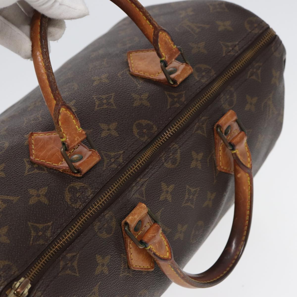 LOUIS VUITTON Monogram Speedy 35 Hand Bag M41524 LV Auth ar12190