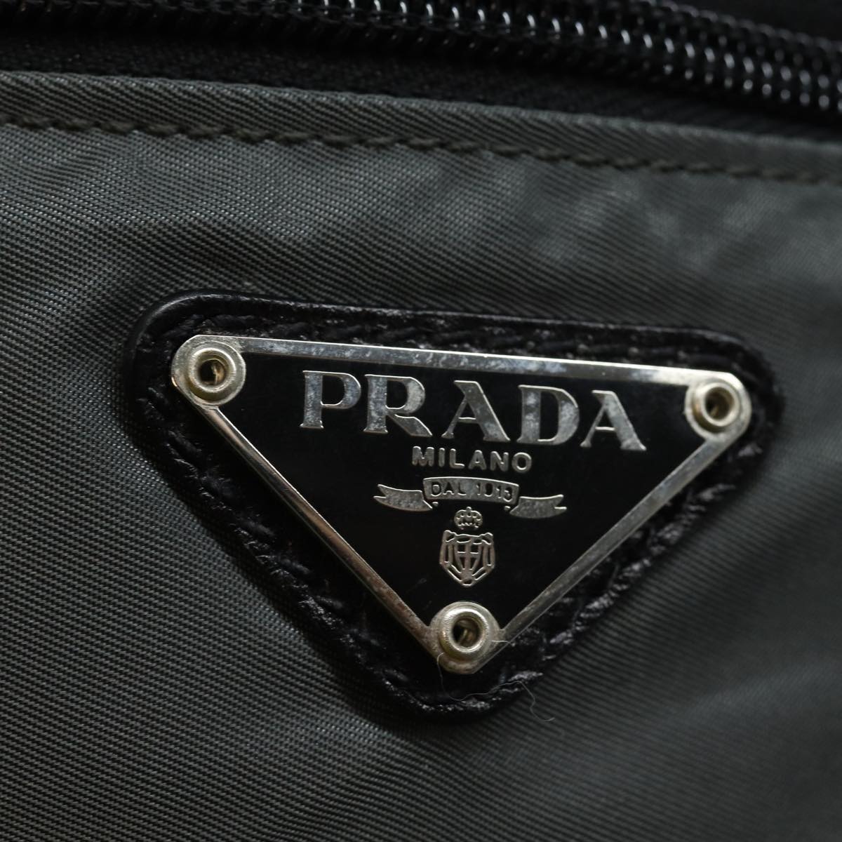 PRADA Waist bag Nylon Gray Auth ar12207