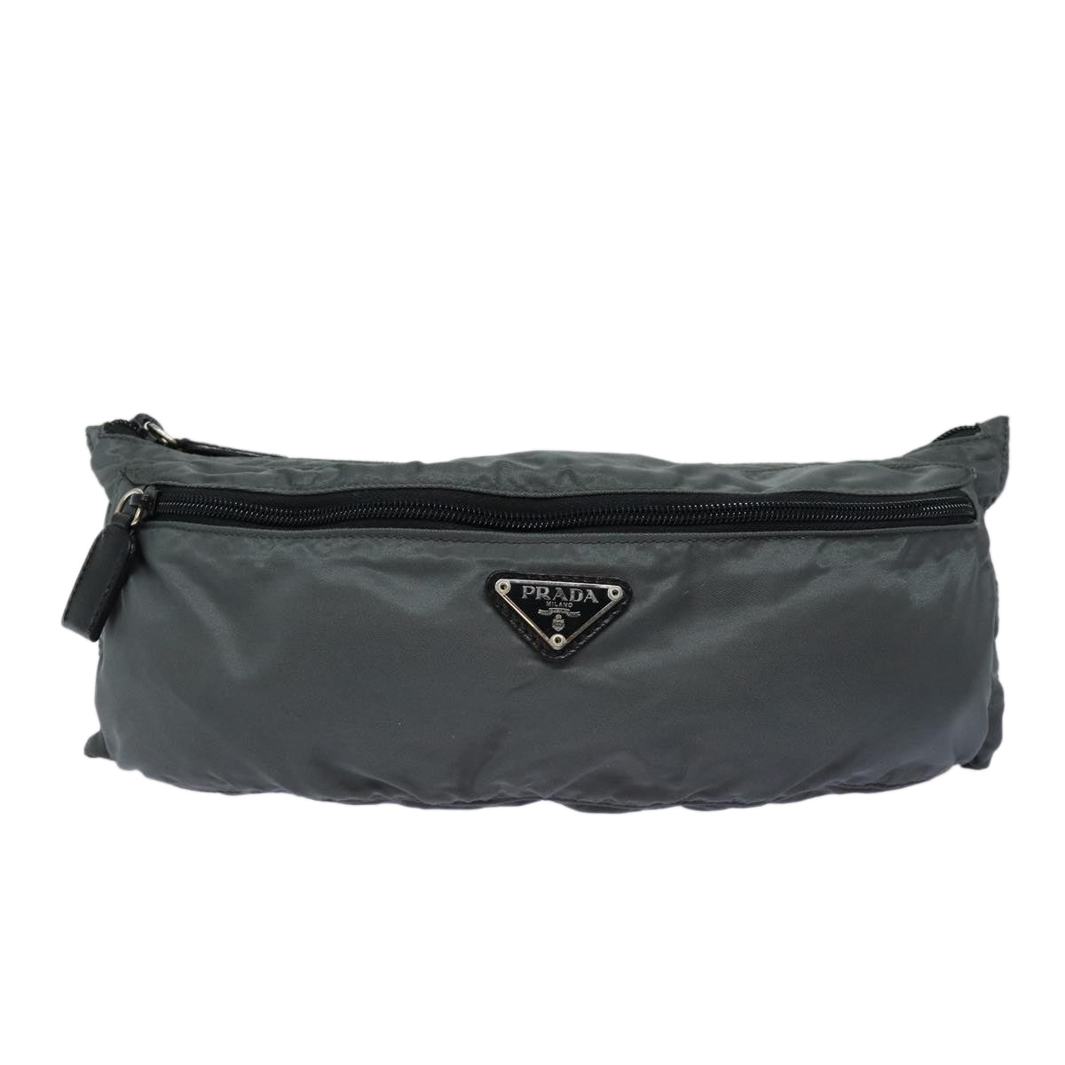 PRADA Waist bag Nylon Gray Auth ar12207