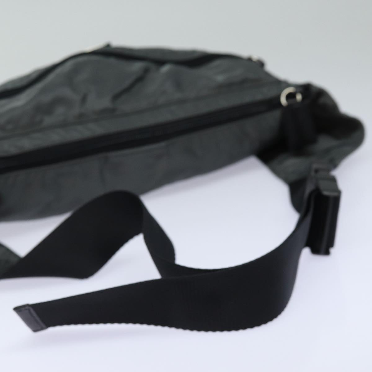 PRADA Waist bag Nylon Gray Auth ar12207