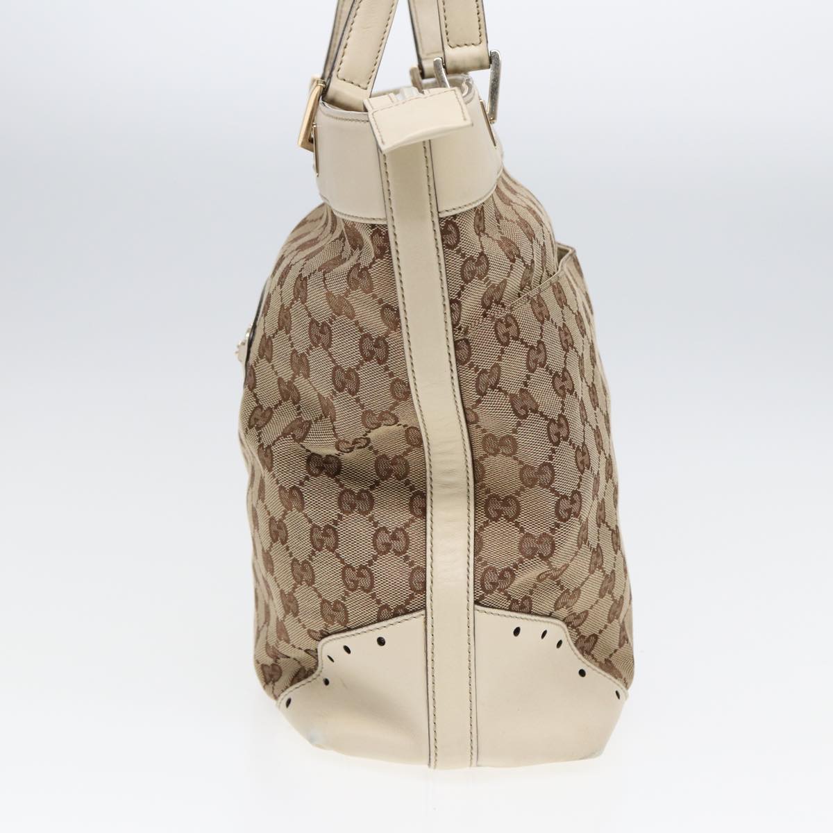 GUCCI GG Canvas Tote Bag Beige Auth ar12215