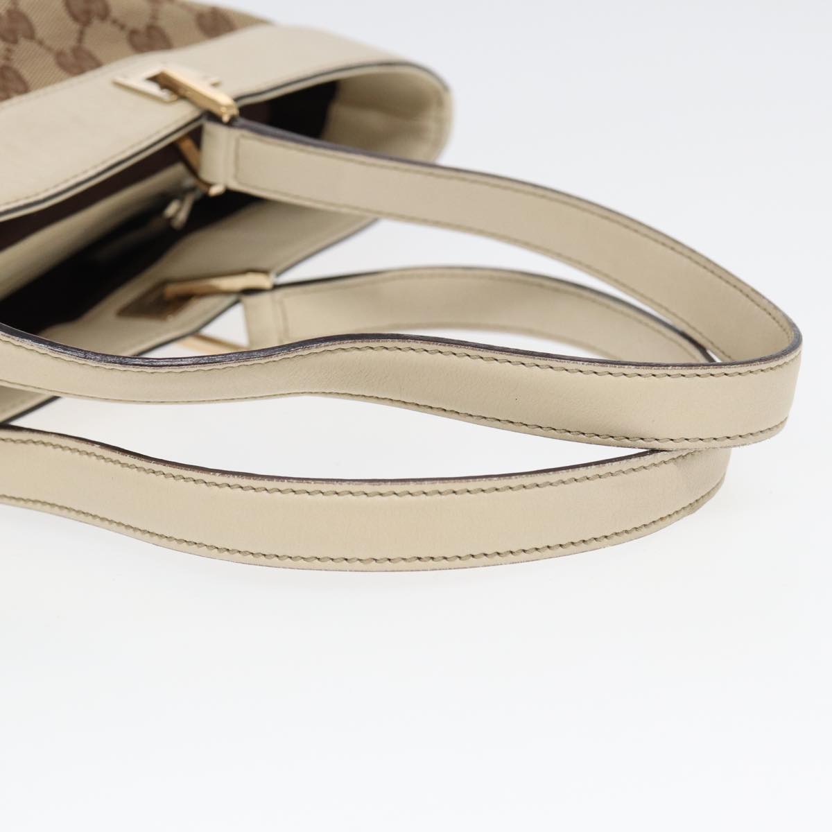 GUCCI GG Canvas Tote Bag Beige Auth ar12215