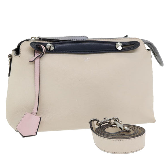 FENDI Handtasche Leder Beige Auth ar12221