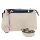 FENDI Hand Bag Leather Beige Auth ar12221-1