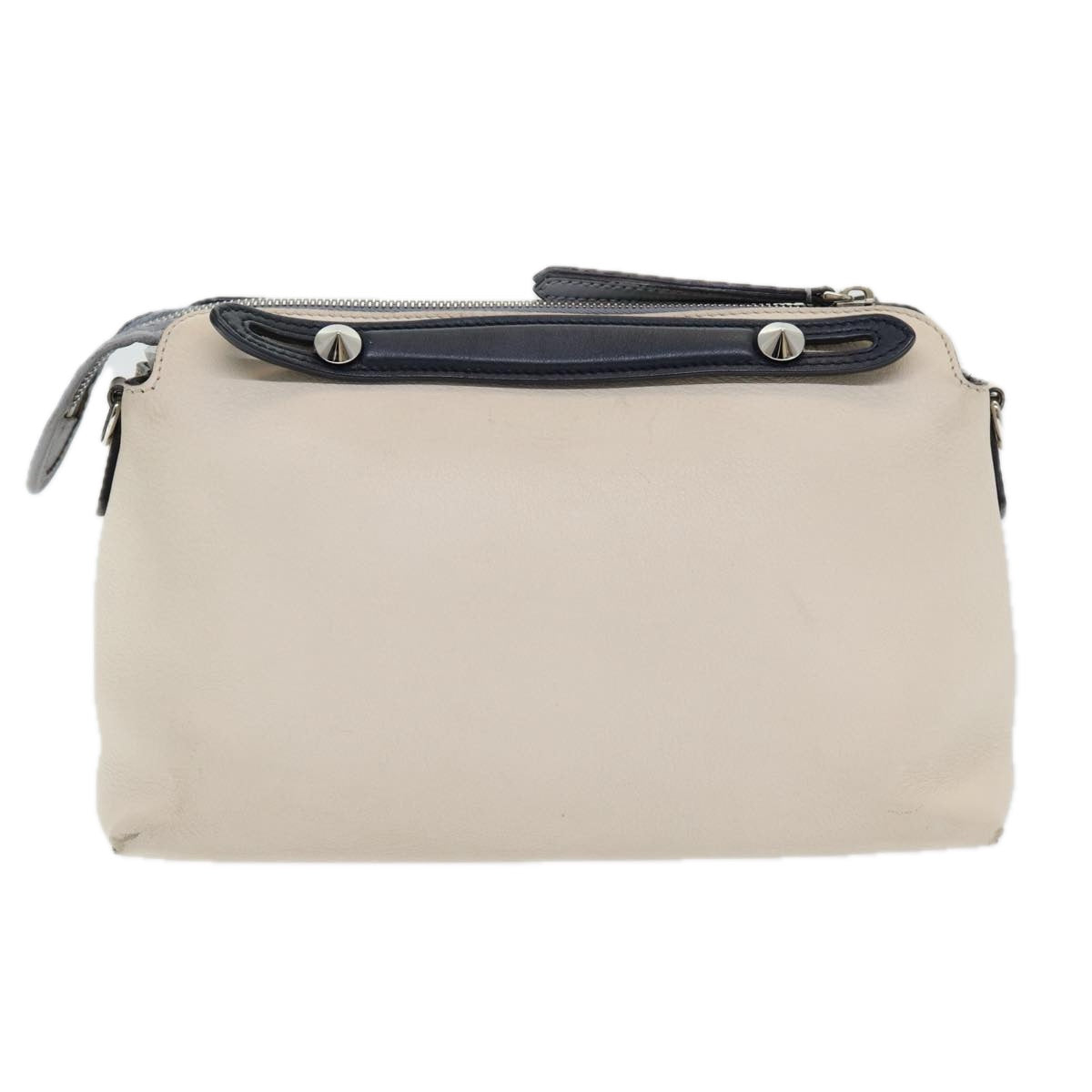 FENDI Hand Bag Leather Beige Auth ar12221 - 0