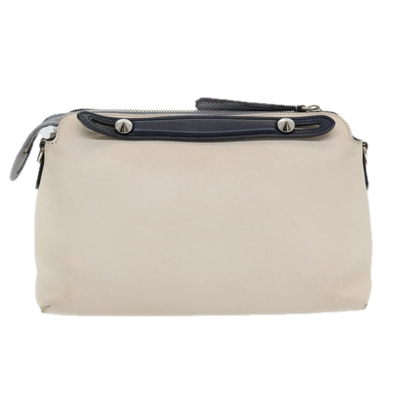 FENDI Handtasche Leder Beige Auth ar12221
