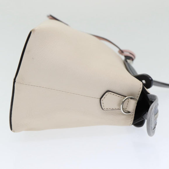 FENDI Handtasche Leder Beige Auth ar12221