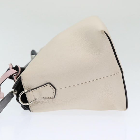 FENDI Handtasche Leder Beige Auth ar12221