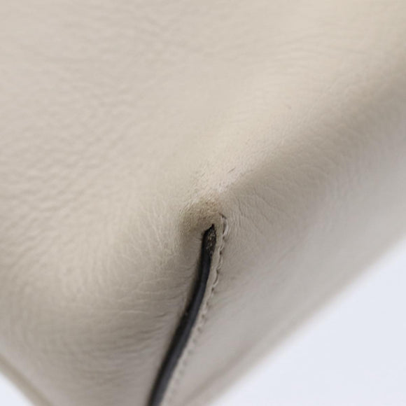 FENDI Handtasche Leder Beige Auth ar12221