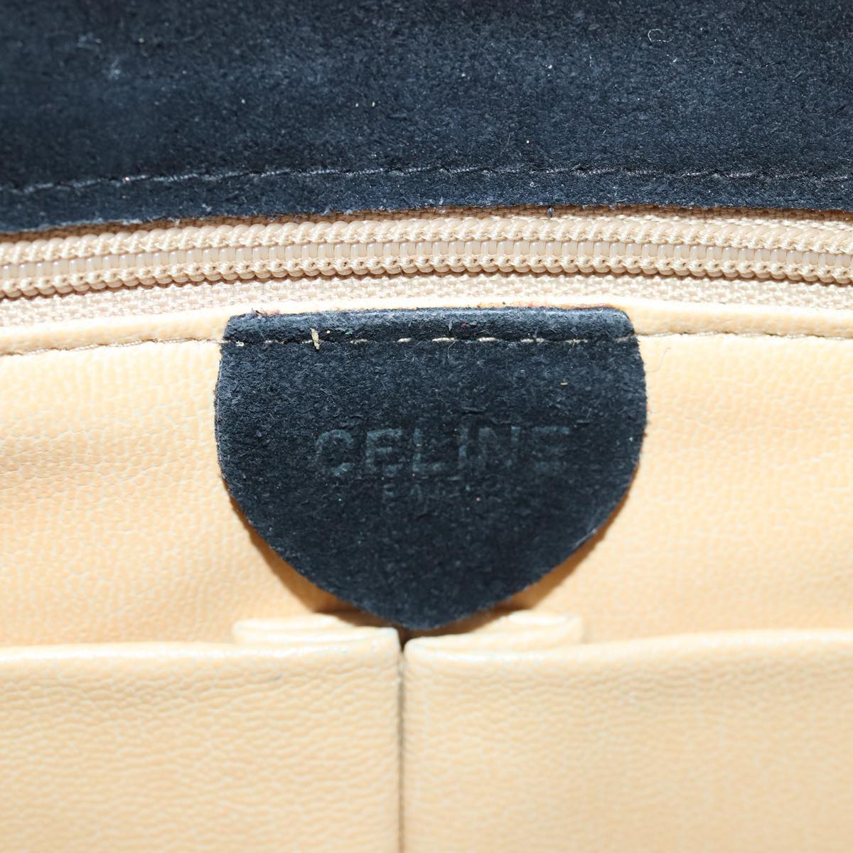 CELINE Hand Bag Suede Black Auth ar12225