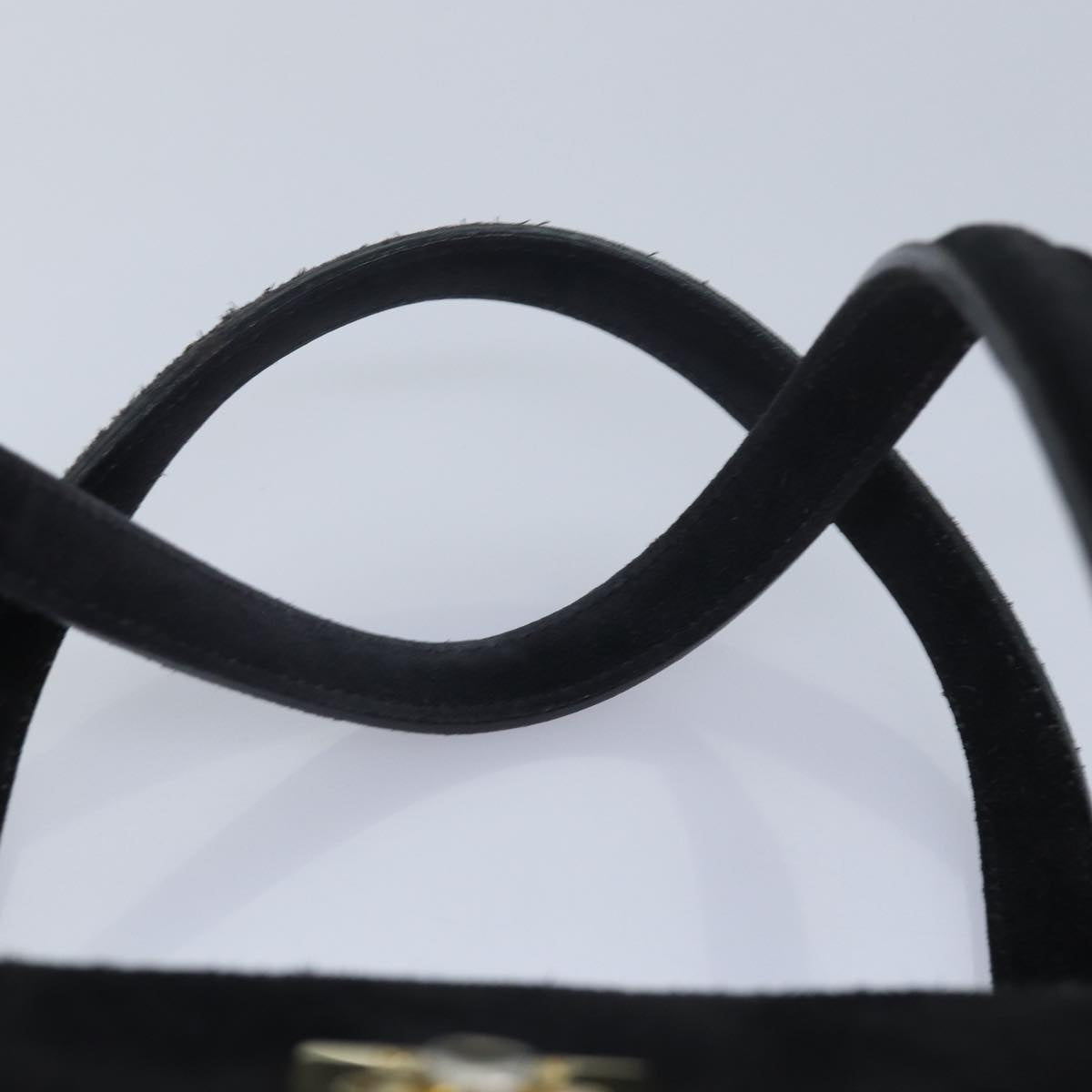 CELINE Hand Bag Suede Black Auth ar12225