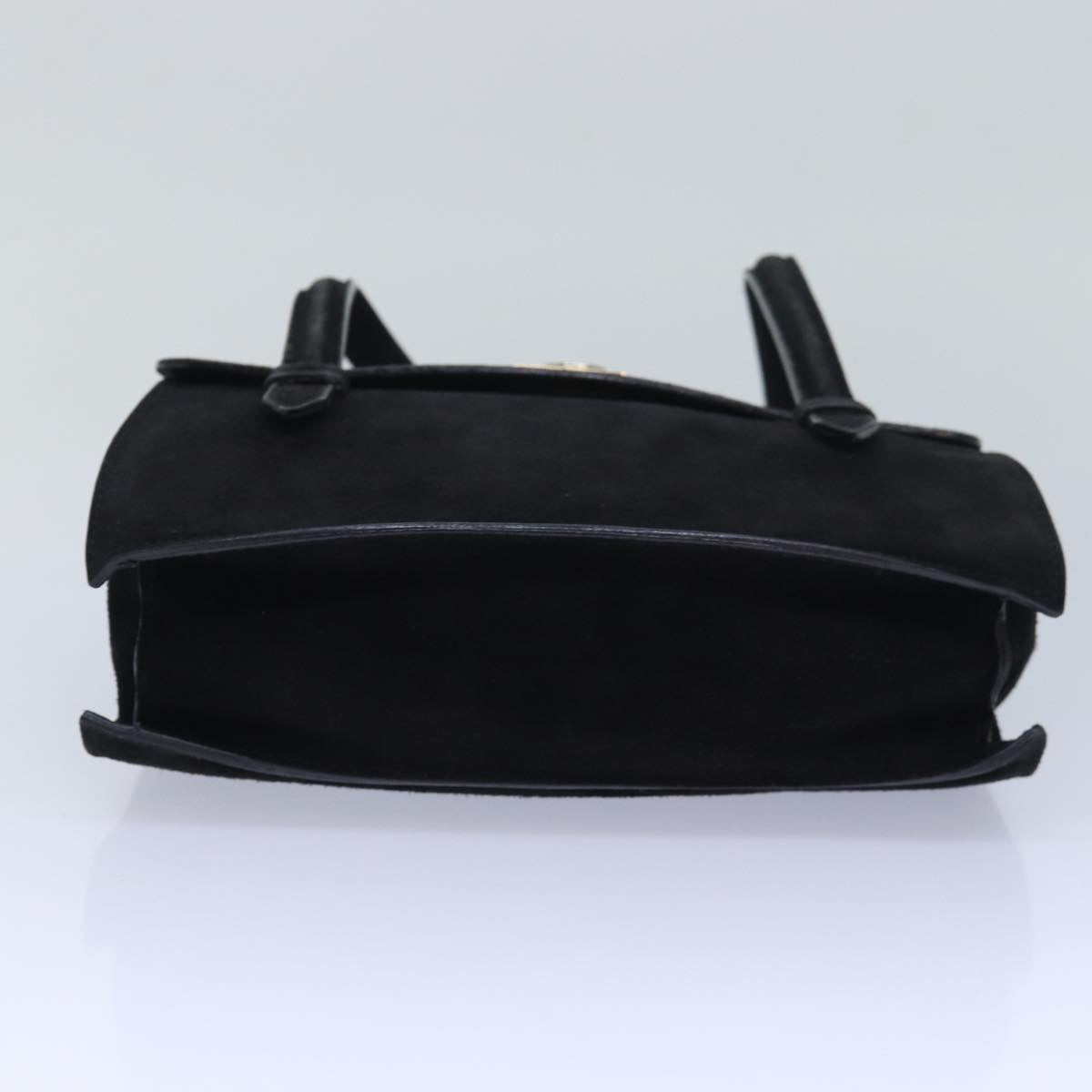 CELINE Hand Bag Suede Black Auth ar12225