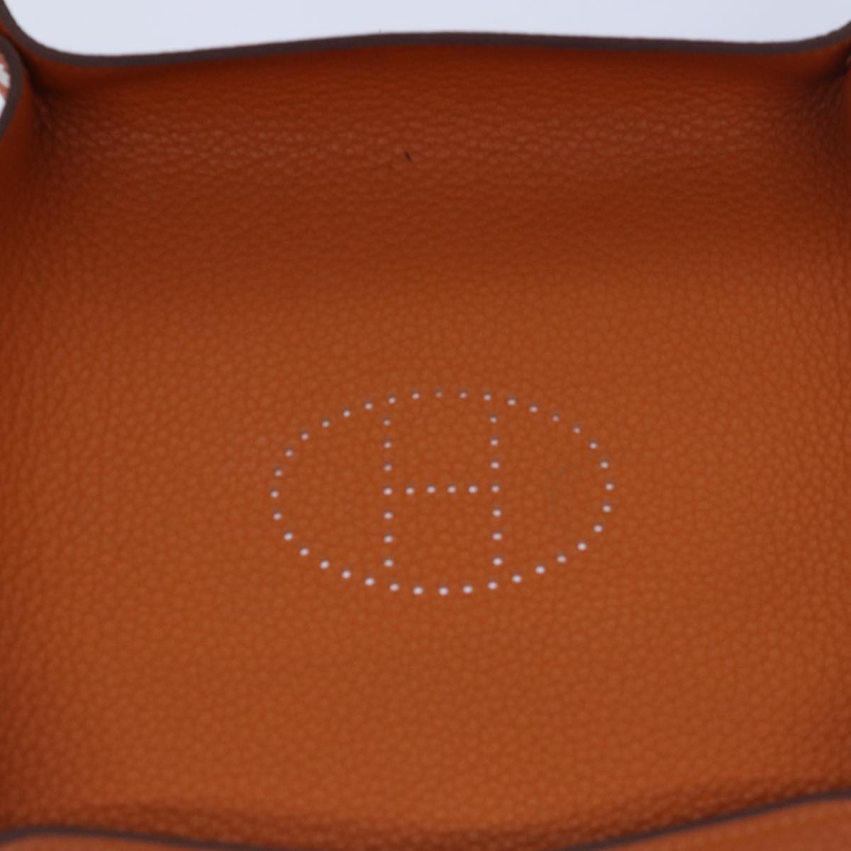 HERMES Vid Posh Tray Accessory Case Leather Orange Auth ar12231