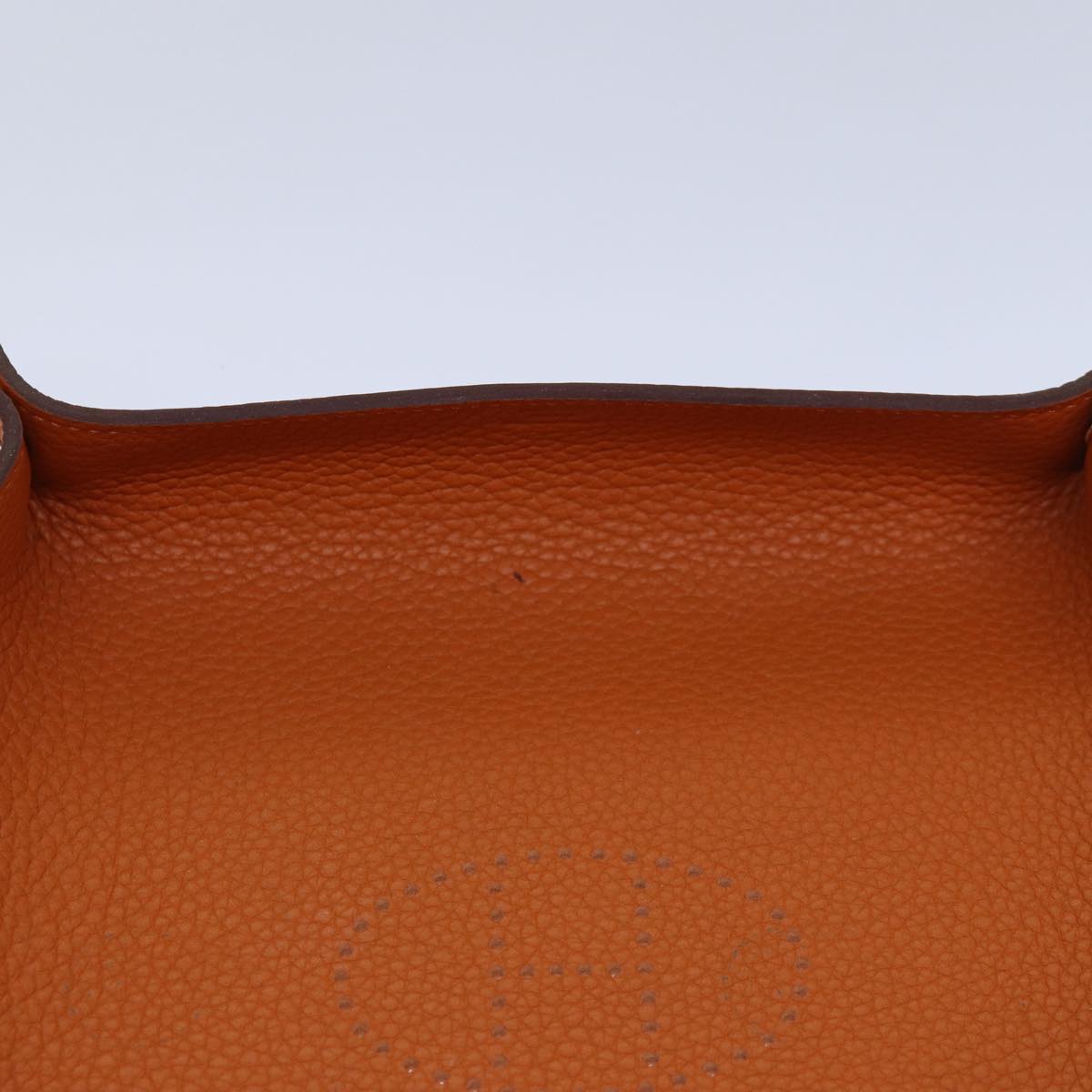 HERMES Vid Posh Tray Accessory Case Leather Orange Auth ar12231