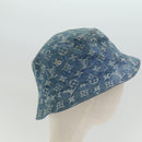 LOUIS VUITTON Monogram Hat Cotton Denim Blue M78772 LV Auth ar12250-5