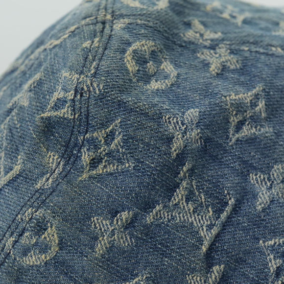 LOUIS VUITTON Monogram Hat Cotton Denim Blue M78772 LV Auth ar12250