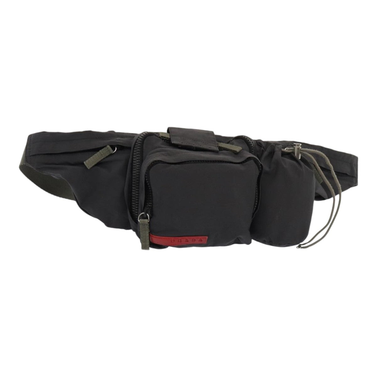 PRADA Sports Waist bag Nylon Gray Auth ar12260