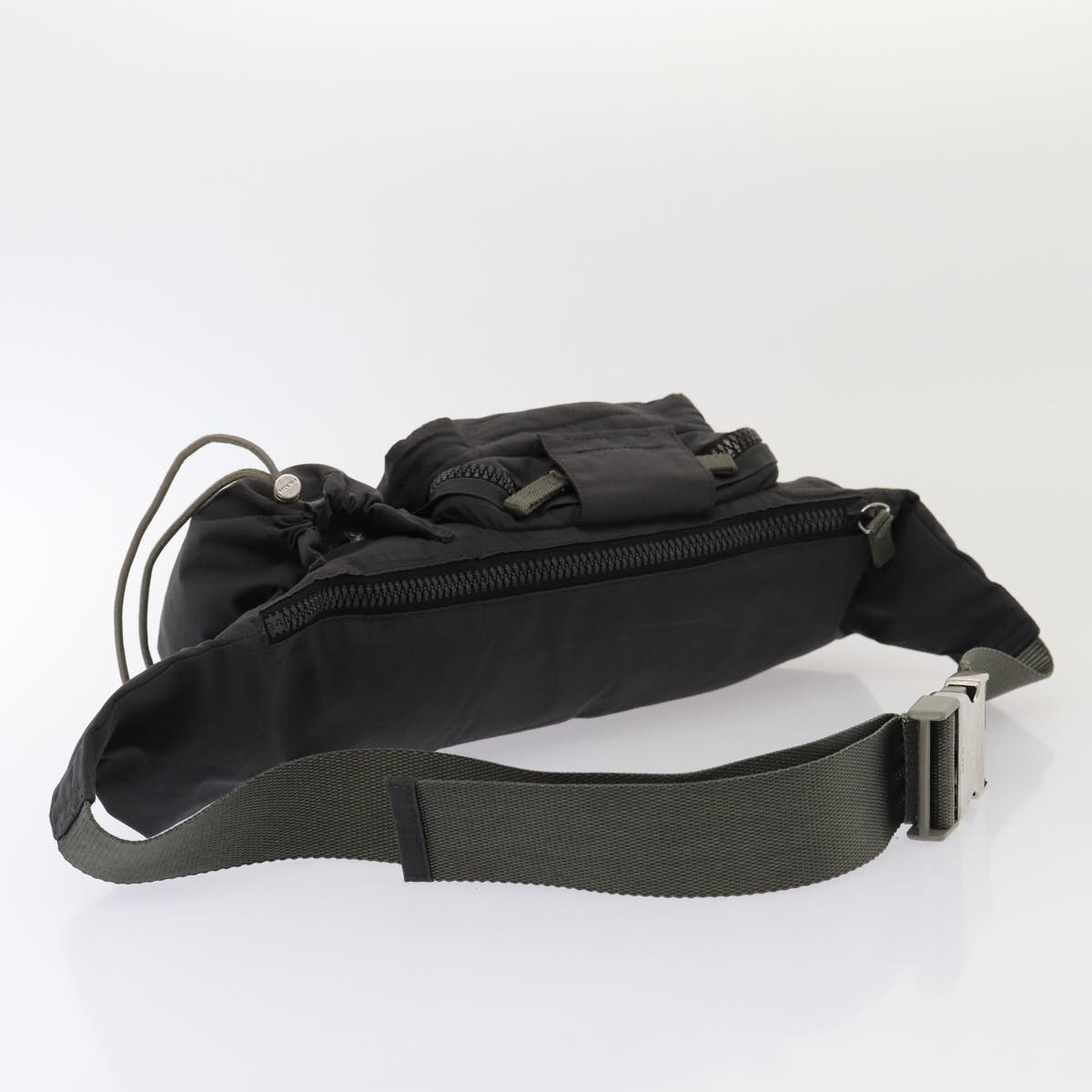 PRADA Sports Waist bag Nylon Gray Auth ar12260