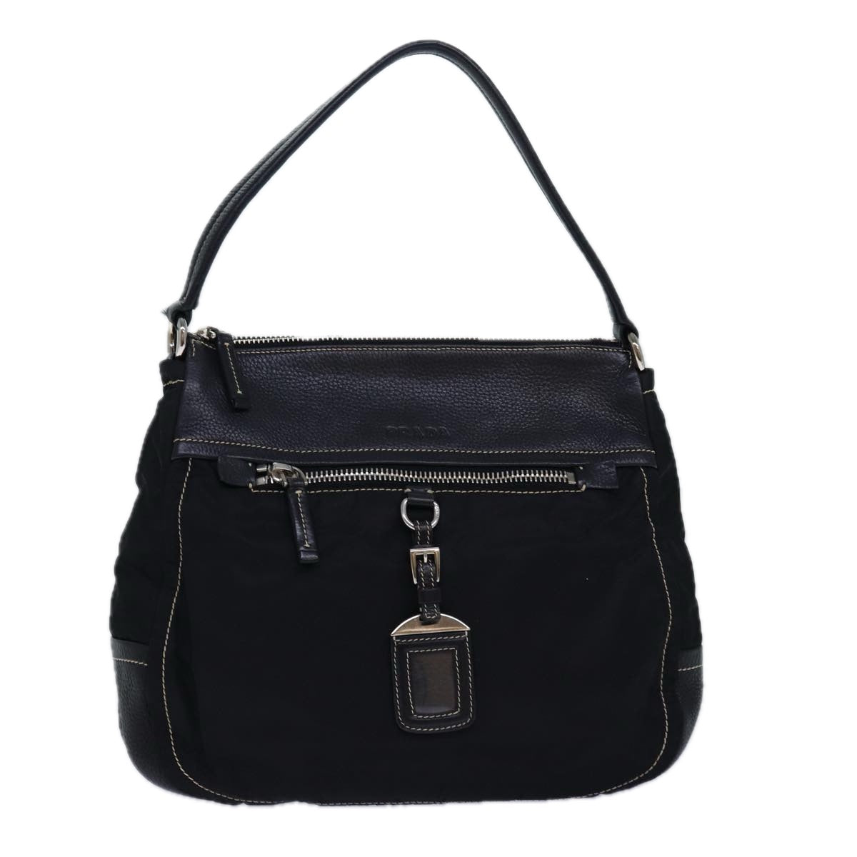 PRADA Shoulder Bag Nylon Black Auth ar12277