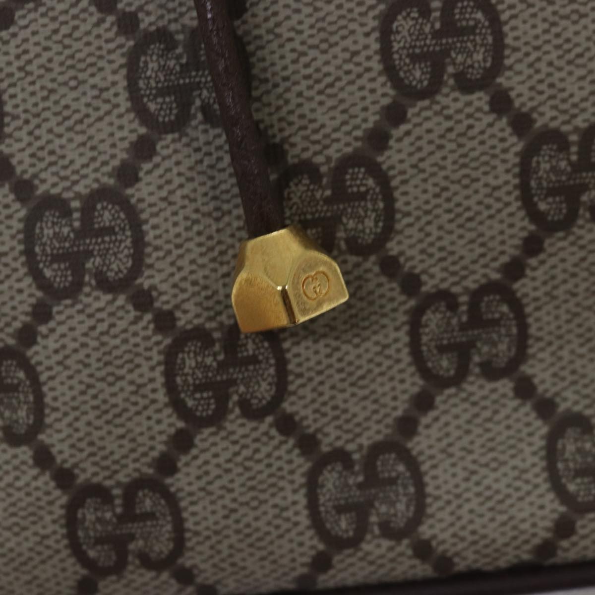 GUCCI GG Supreme Web Sherry Line Shoulder Bag PVC Beige 164 02 034 Auth ar12279