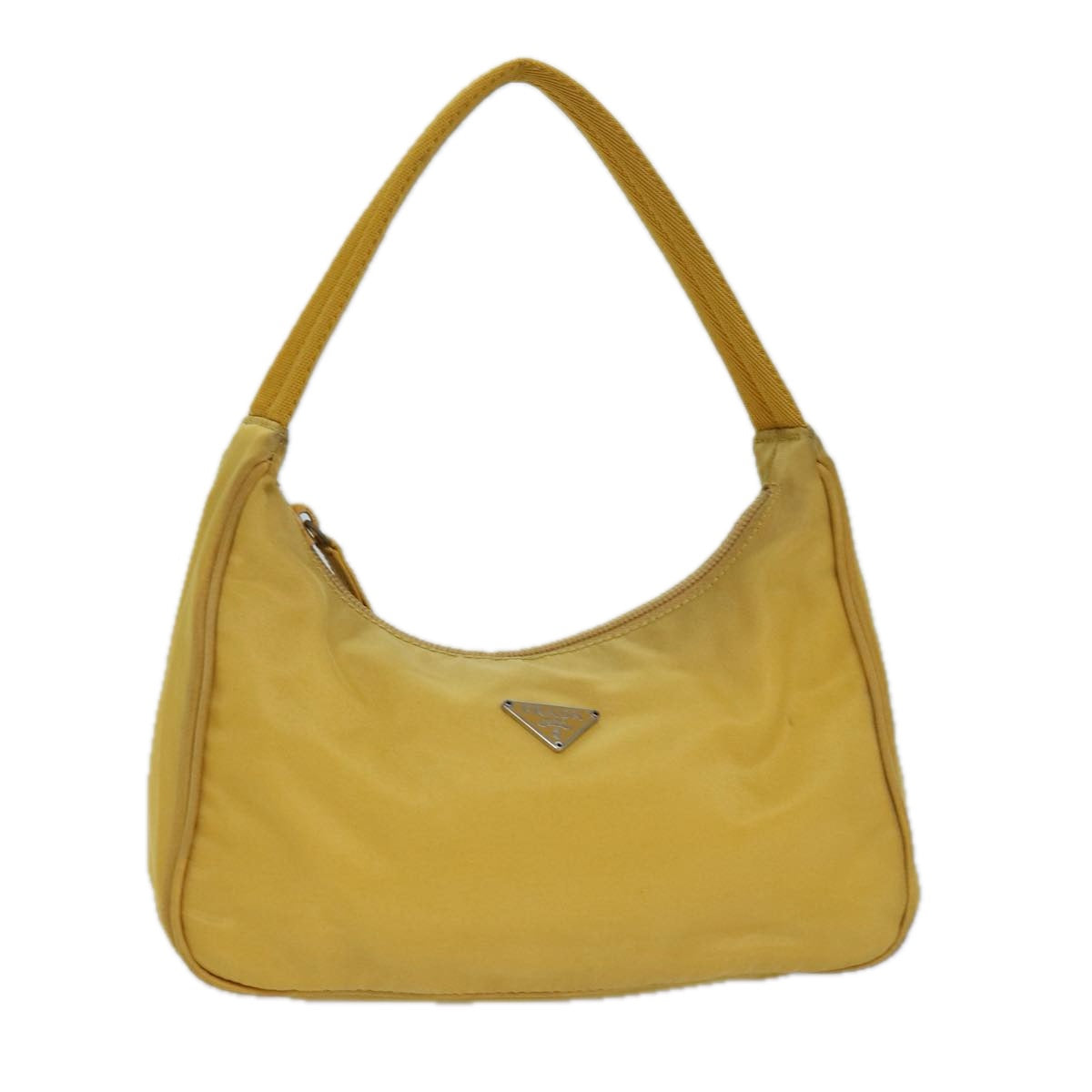 PRADA Hand Bag Nylon Yellow Auth ar12284