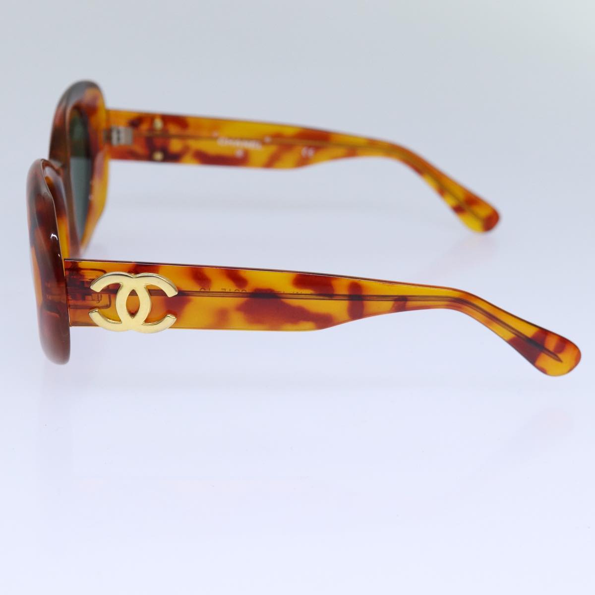 CHANEL Sunglasses plastic Brown CC Auth ar12291