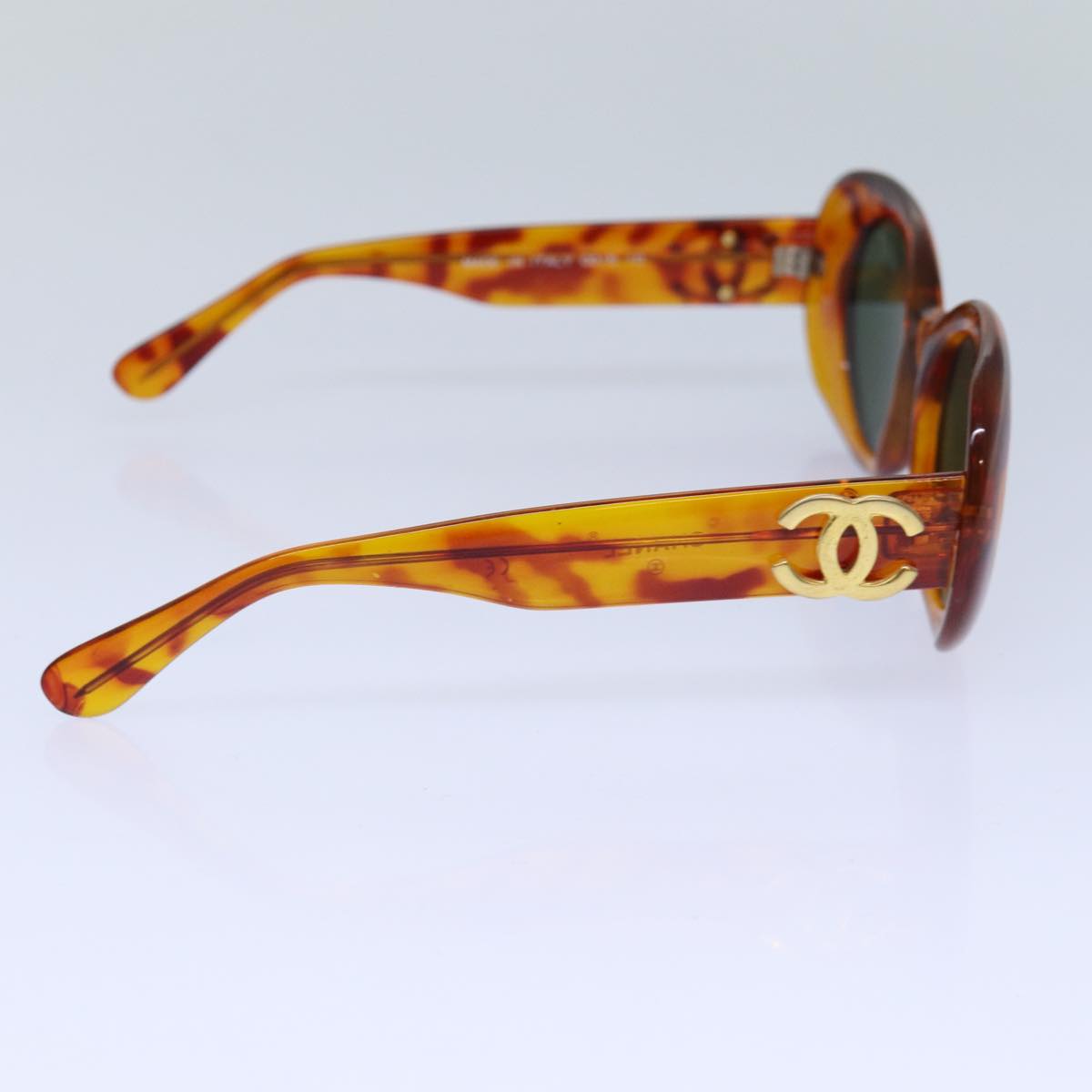 CHANEL Sunglasses plastic Brown CC Auth ar12291