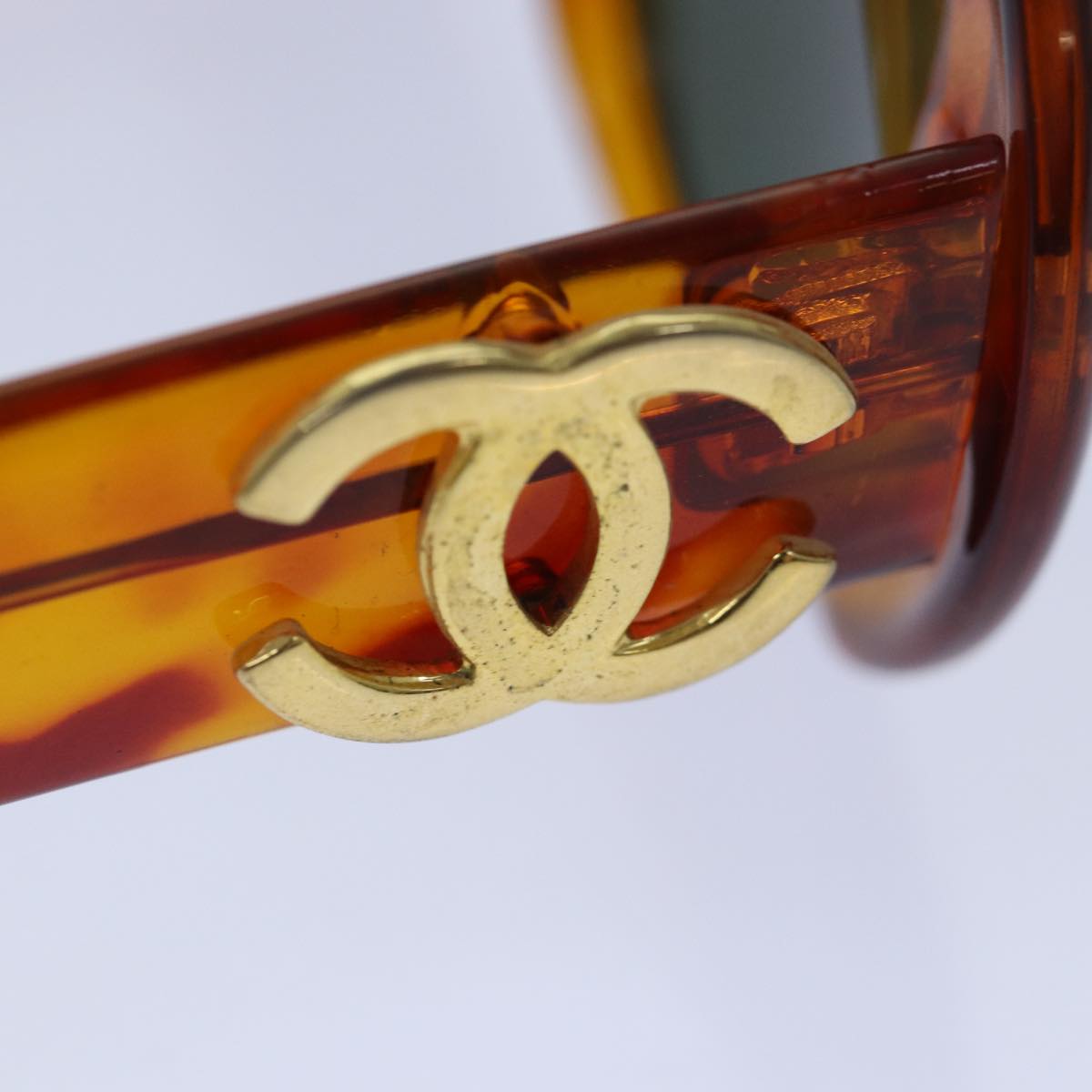 CHANEL Sunglasses plastic Brown CC Auth ar12291