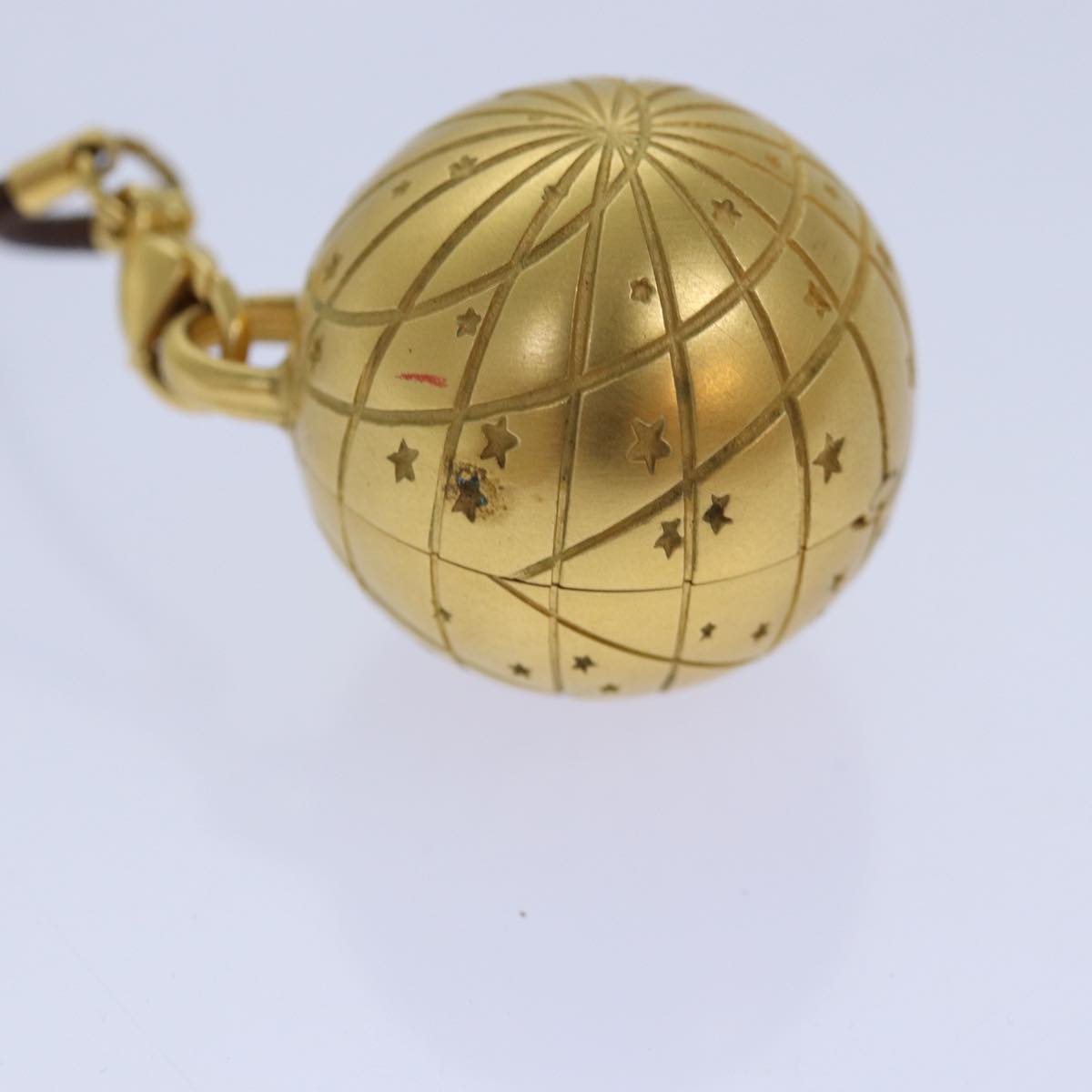 HERMES Zodiac Globe Necklace metal Gold Auth ar12292