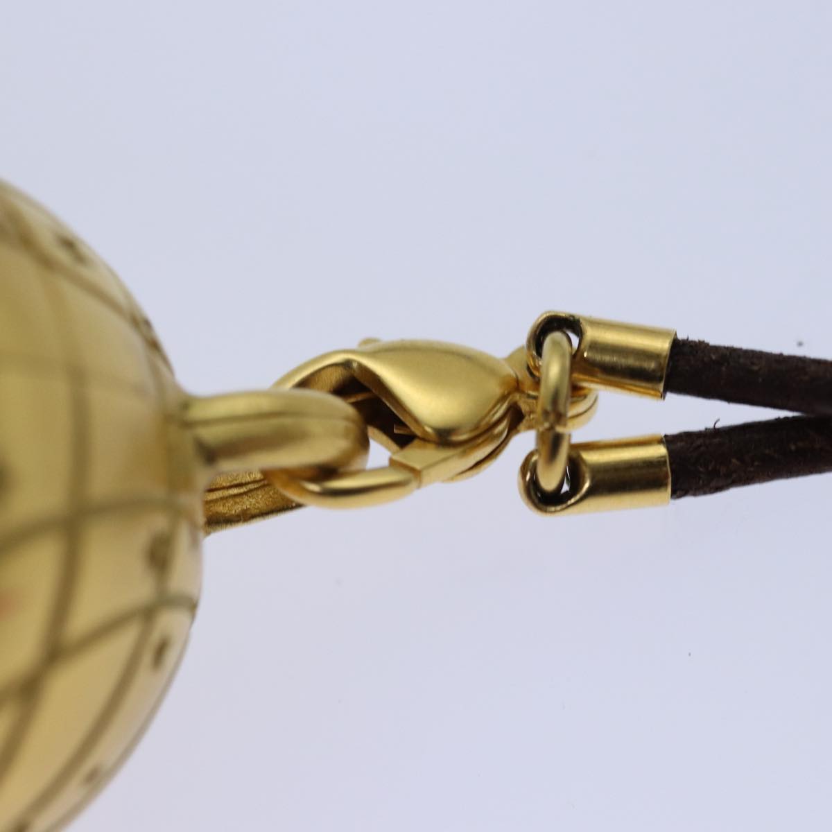 HERMES Zodiac Globe Necklace metal Gold Auth ar12292