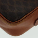 CELINE Macadam Canvas Shoulder Bag PVC Leather Brown Auth ar12296-14