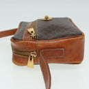 CELINE Macadam Canvas Shoulder Bag PVC Leather Brown Auth ar12296-3