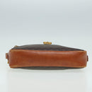 CELINE Macadam Canvas Shoulder Bag PVC Leather Brown Auth ar12296-5