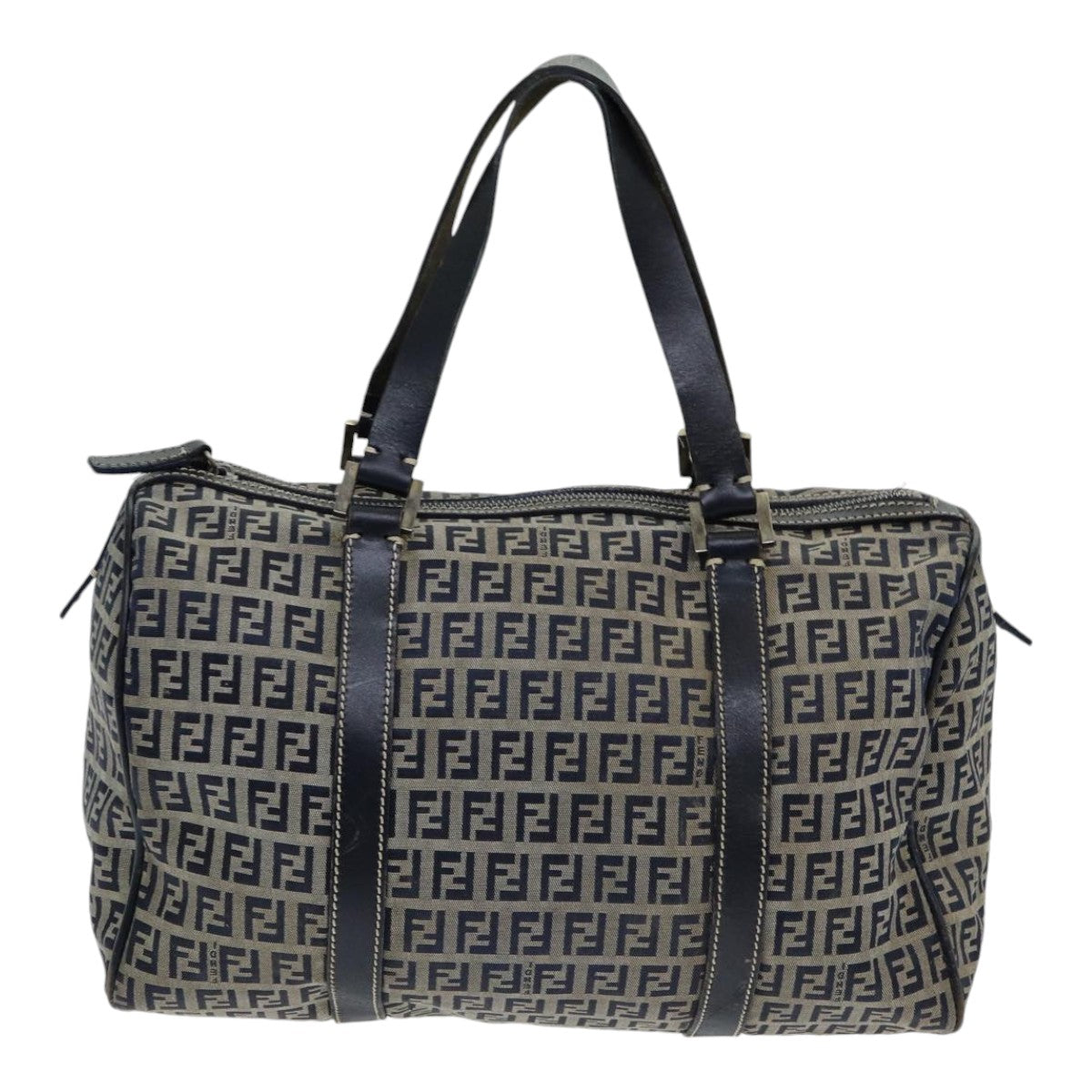 FENDI Zucchino Canvas Hand Bag Navy Auth ar12302 - 0