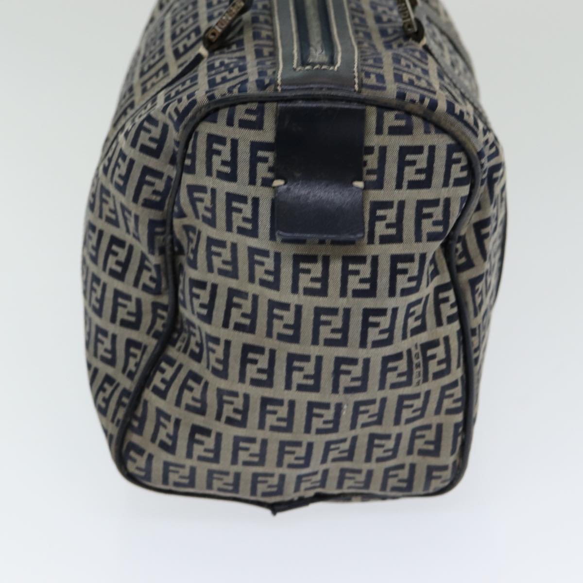 FENDI Zucchino Canvas Hand Bag Navy Auth ar12302