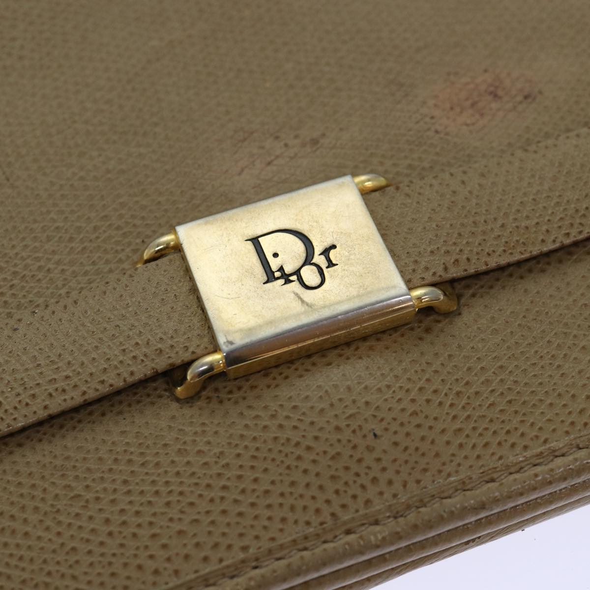 Christian Dior Shoulder Bag Leather Beige Auth ar12309