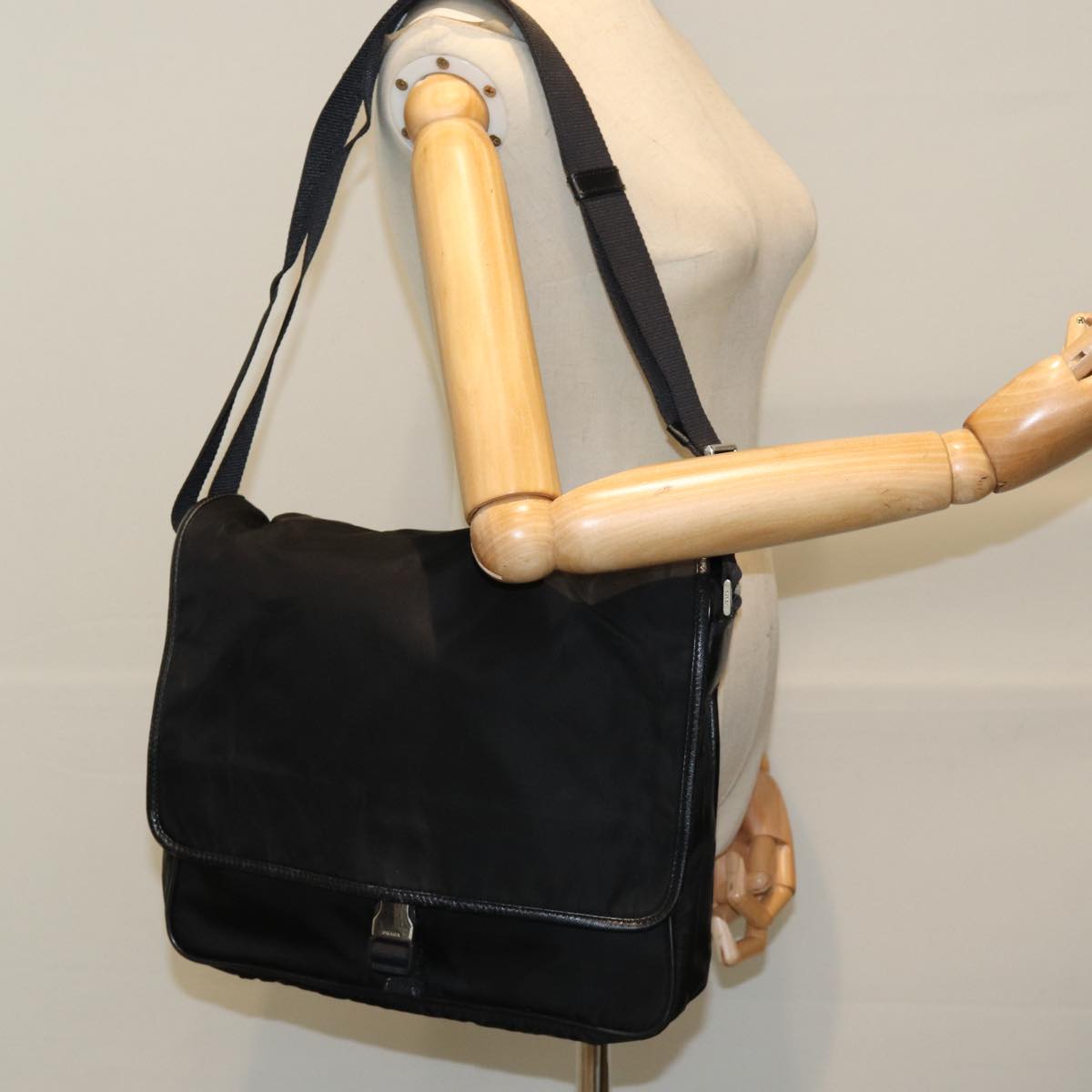 PRADA Shoulder Bag Nylon Black Auth ar12322