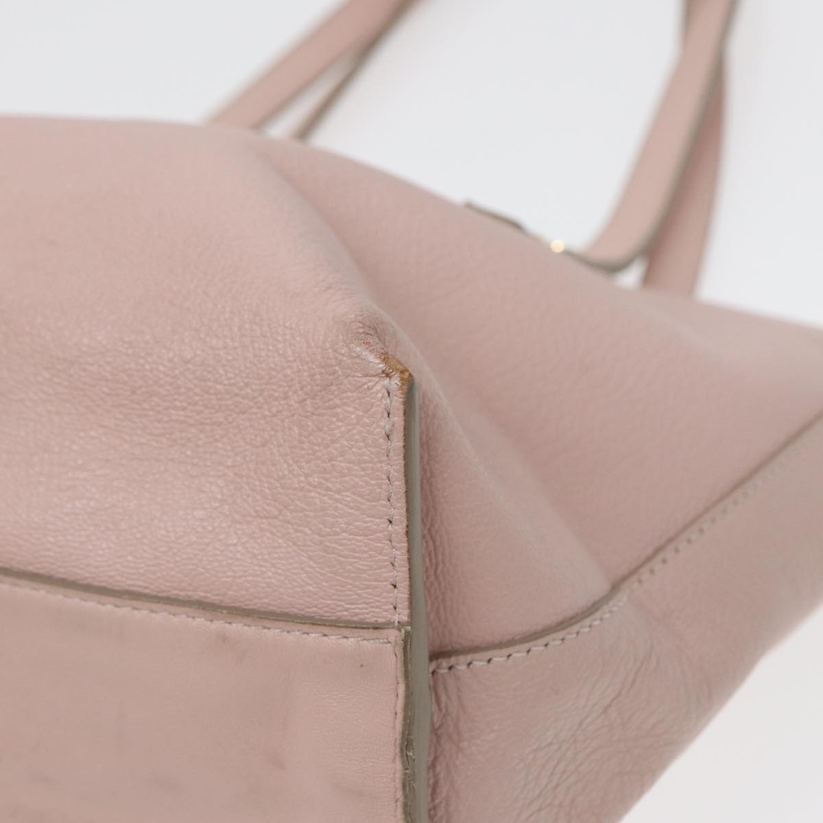 Chloe Tote Bag Leather Pink Gold Auth ar12330