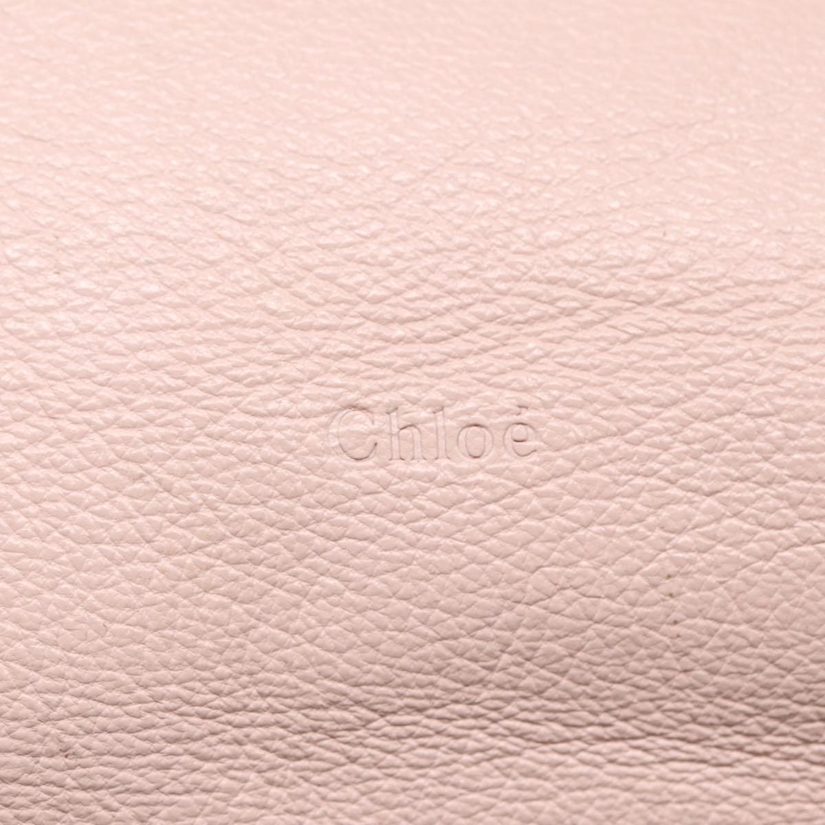 Chloe Tote Bag Leather Pink Gold Auth ar12330