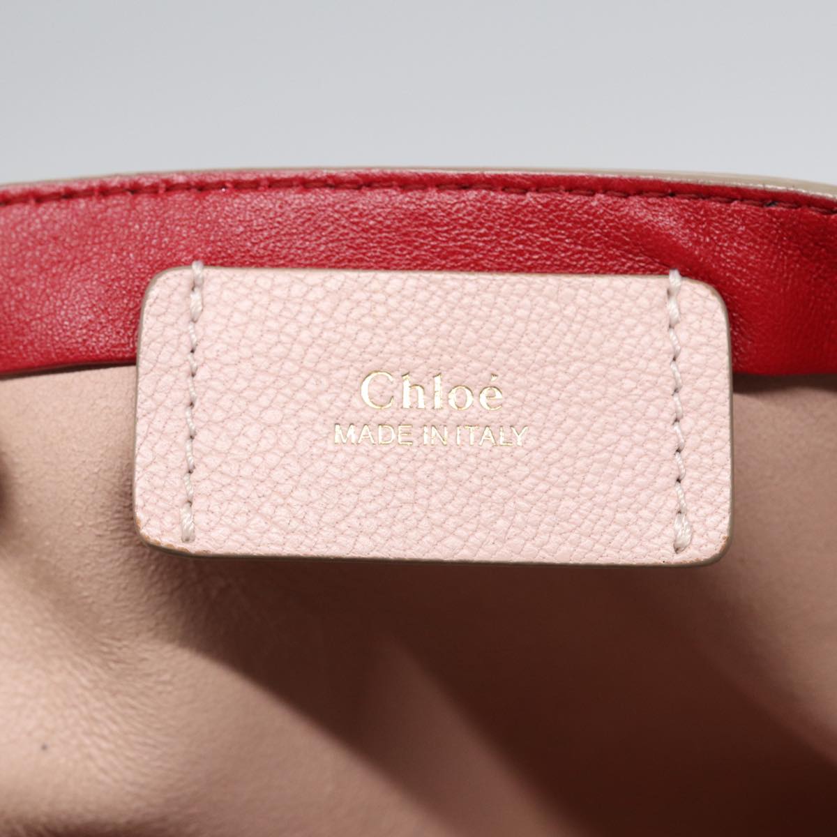 Chloe Tote Bag Leather Pink Gold Auth ar12330