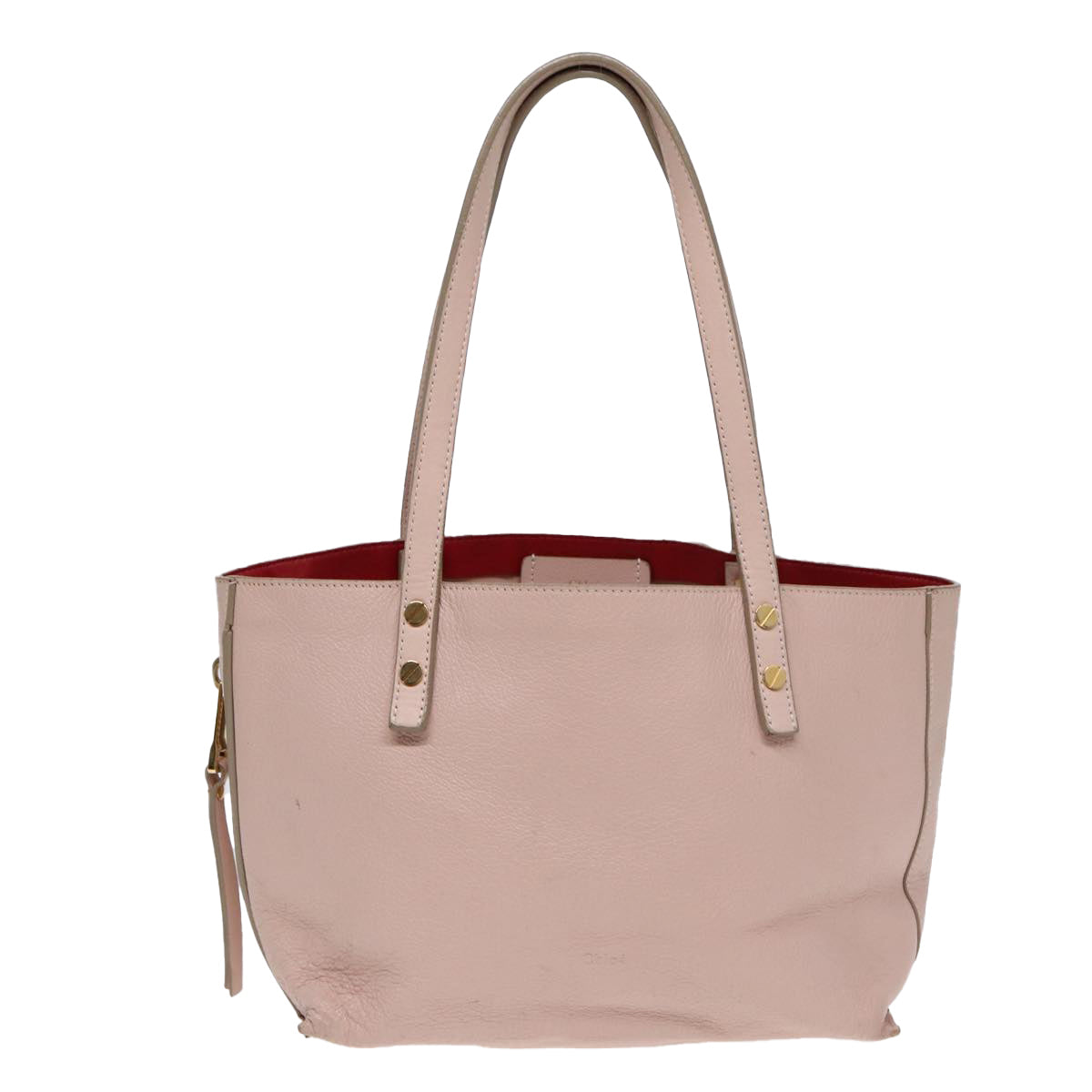 Chloe Tote Bag Leather Pink Gold Auth ar12330