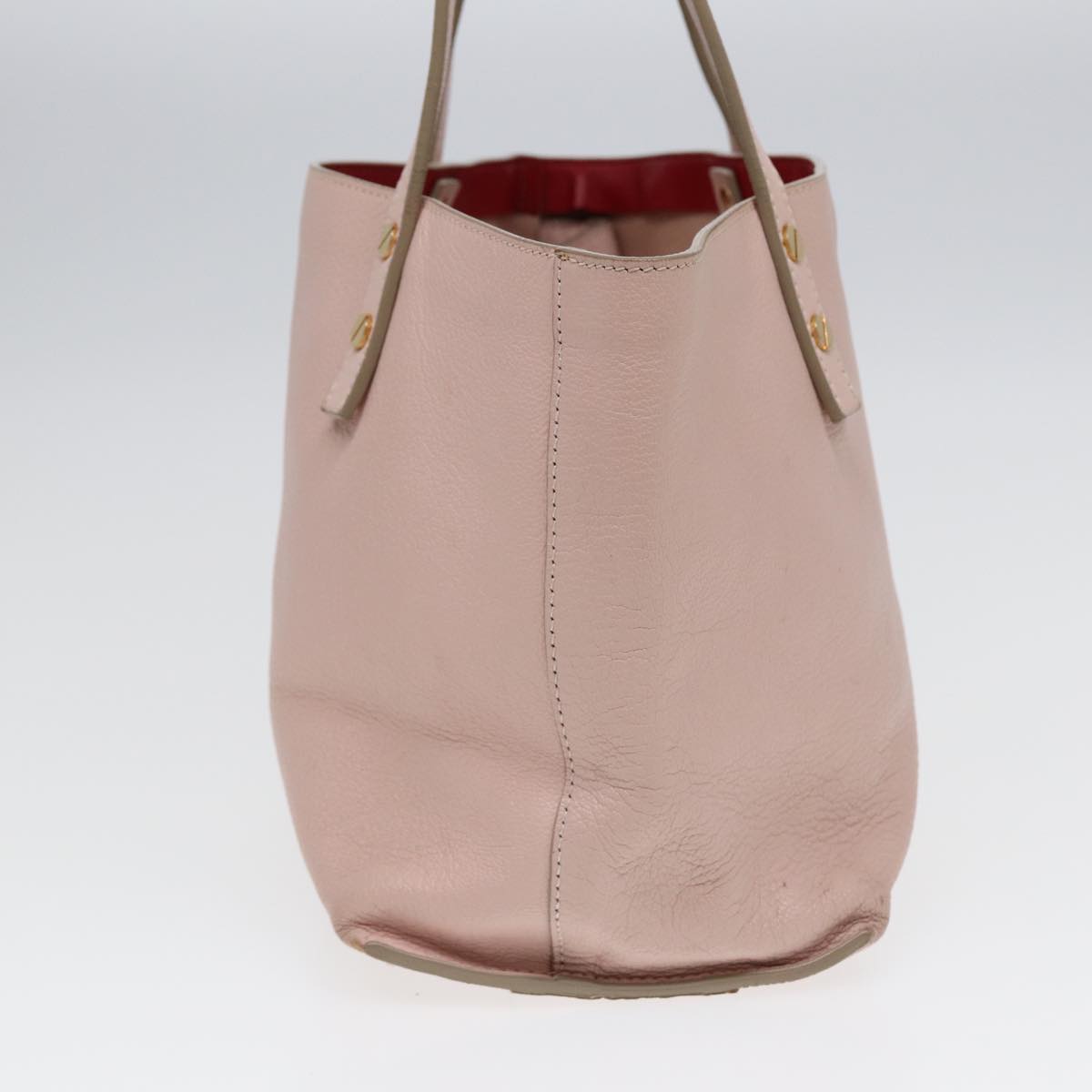 Chloe Tote Bag Leather Pink Gold Auth ar12330