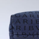 BVLGARI Pouch Canvas Blue Silver Auth ar12334-14